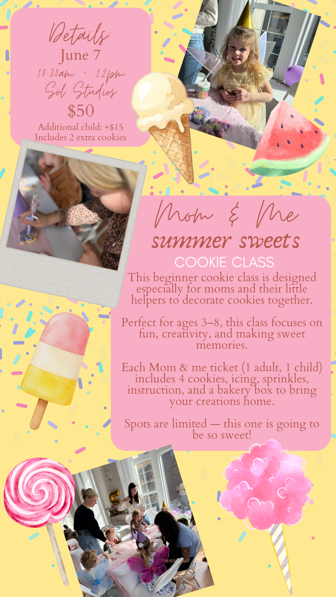 Mom & Me Summer Sweets Cookie Class // June 7, 2026